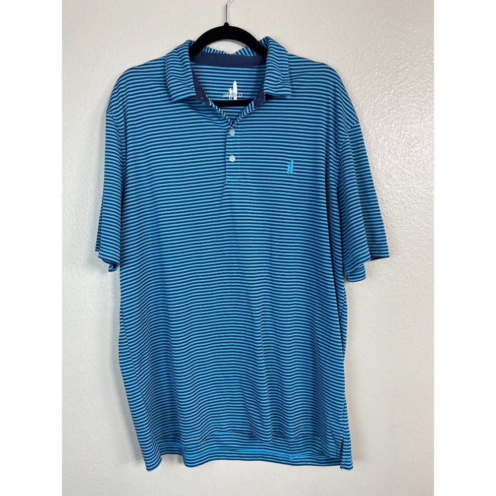 Johnnie O Whisper Rock Polo Shirt Men size XL Blue Golf Performance short sleeve